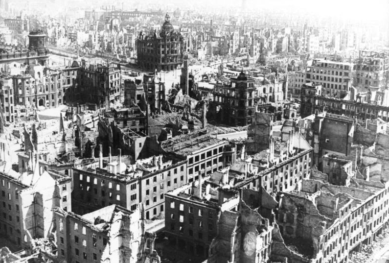 A portion of destroyed Dresden from 1945.